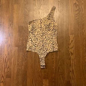 Lelis Leopard Printed One Shoulder Bodysuit